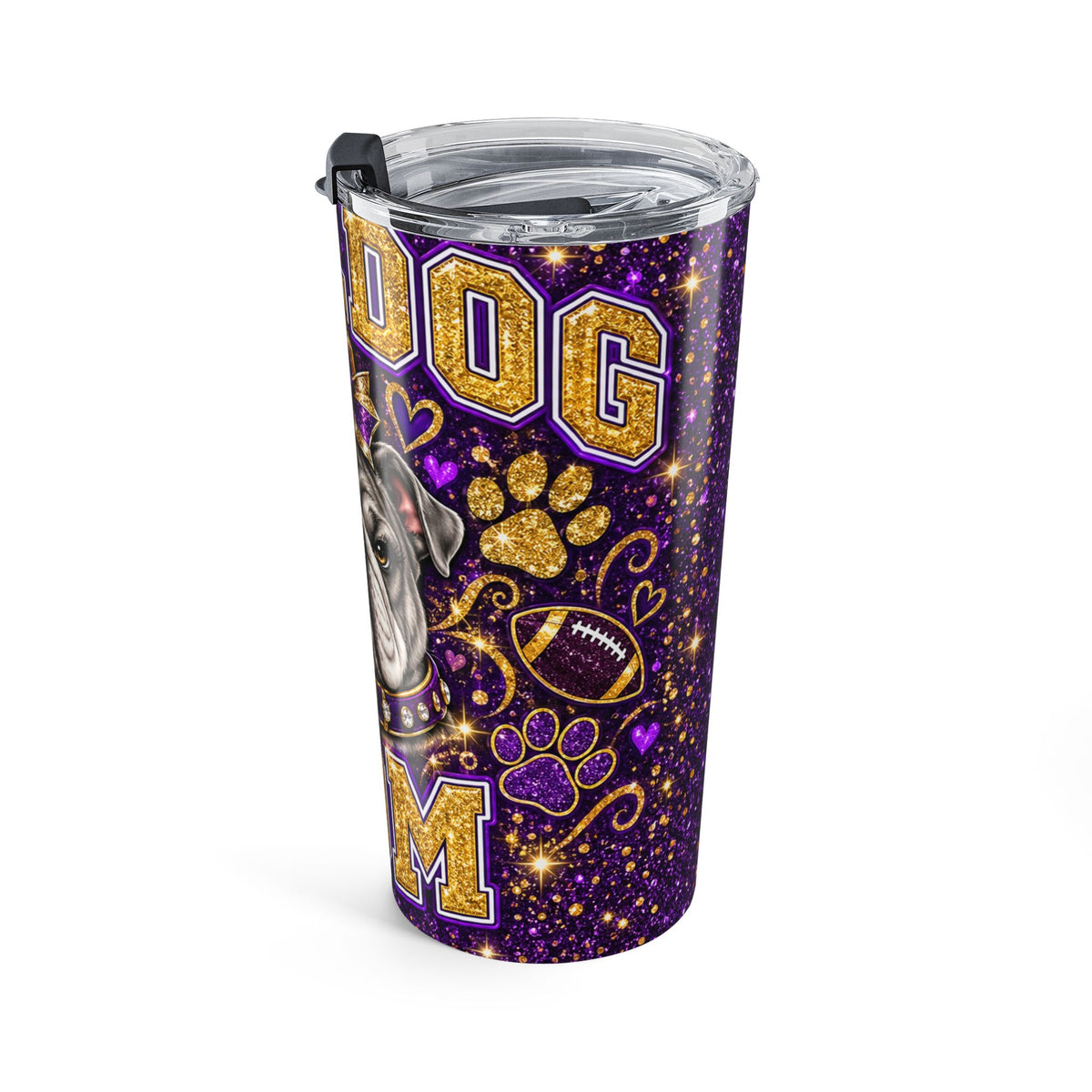 Purple & Gold Bulldog Mom Tumbler | 20 oz
