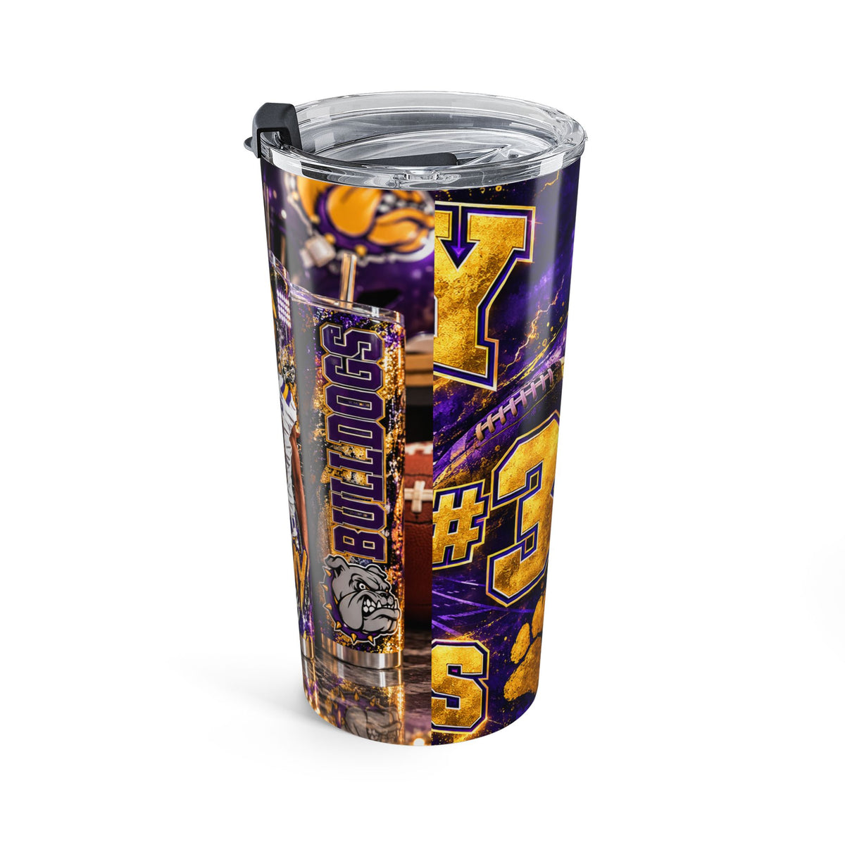 Timmy #3 Bulldogs Tumbler | Purple & Gold | 20 oz