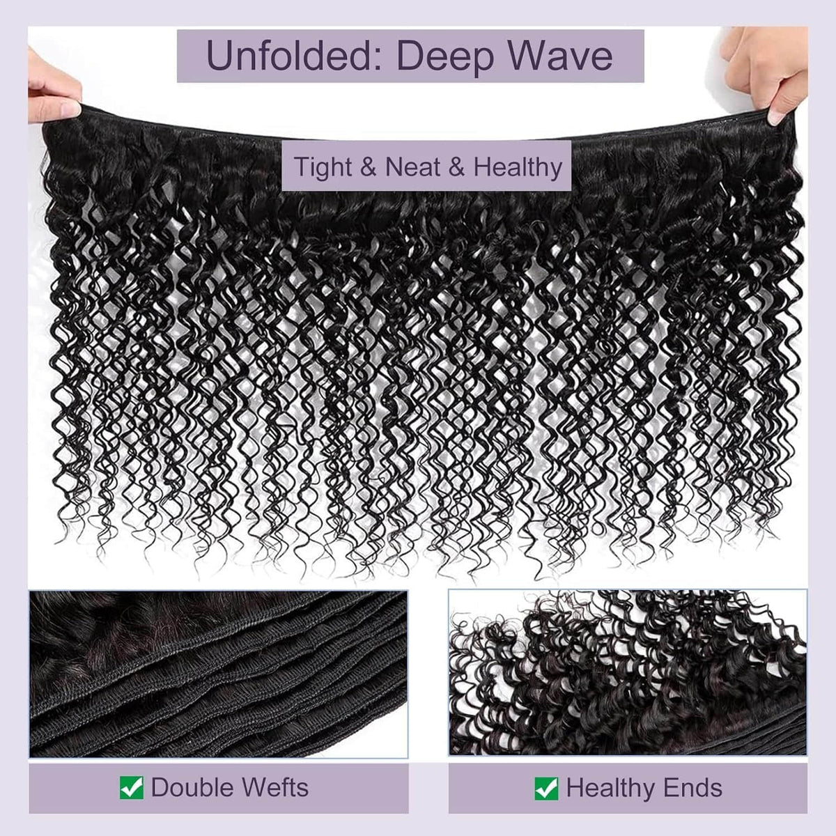 Deep Wave Brazilian Virgin Hair Bundles Natural Movement Natural Color 10-30 Inch - Stariahair