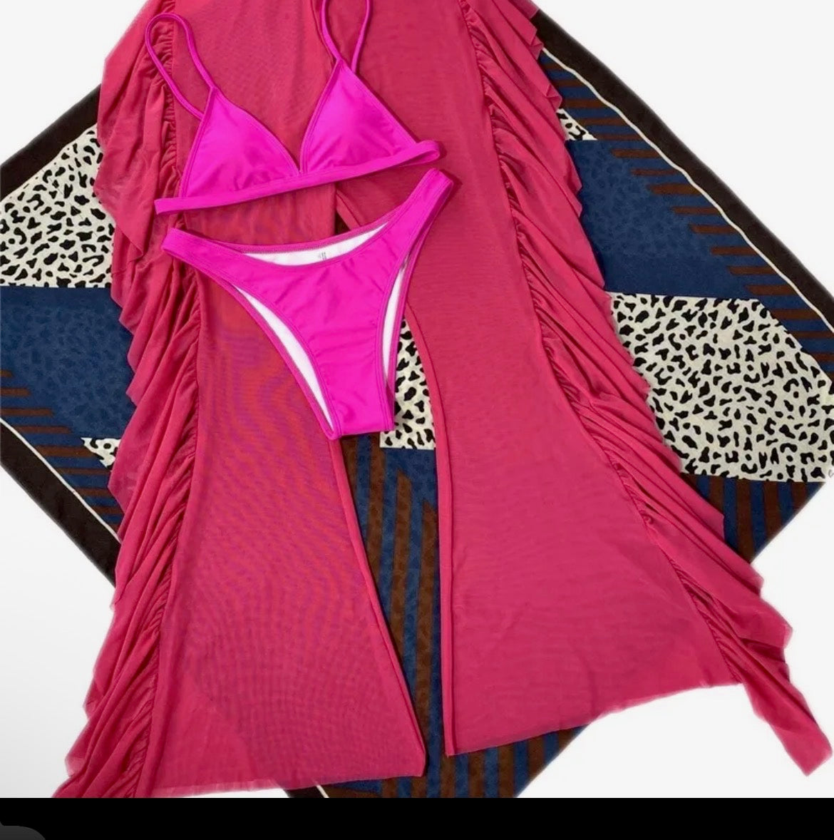 Women’s sexy solid color 3 piece set