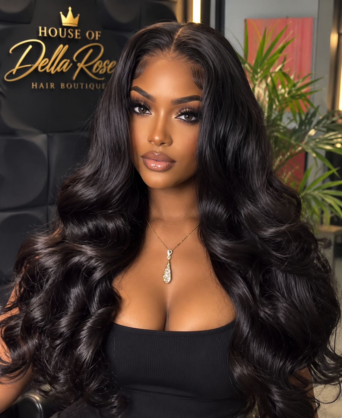 StariaHair 13"x4" Body Wave 150% Transparent Lace Frontal Wig #1B