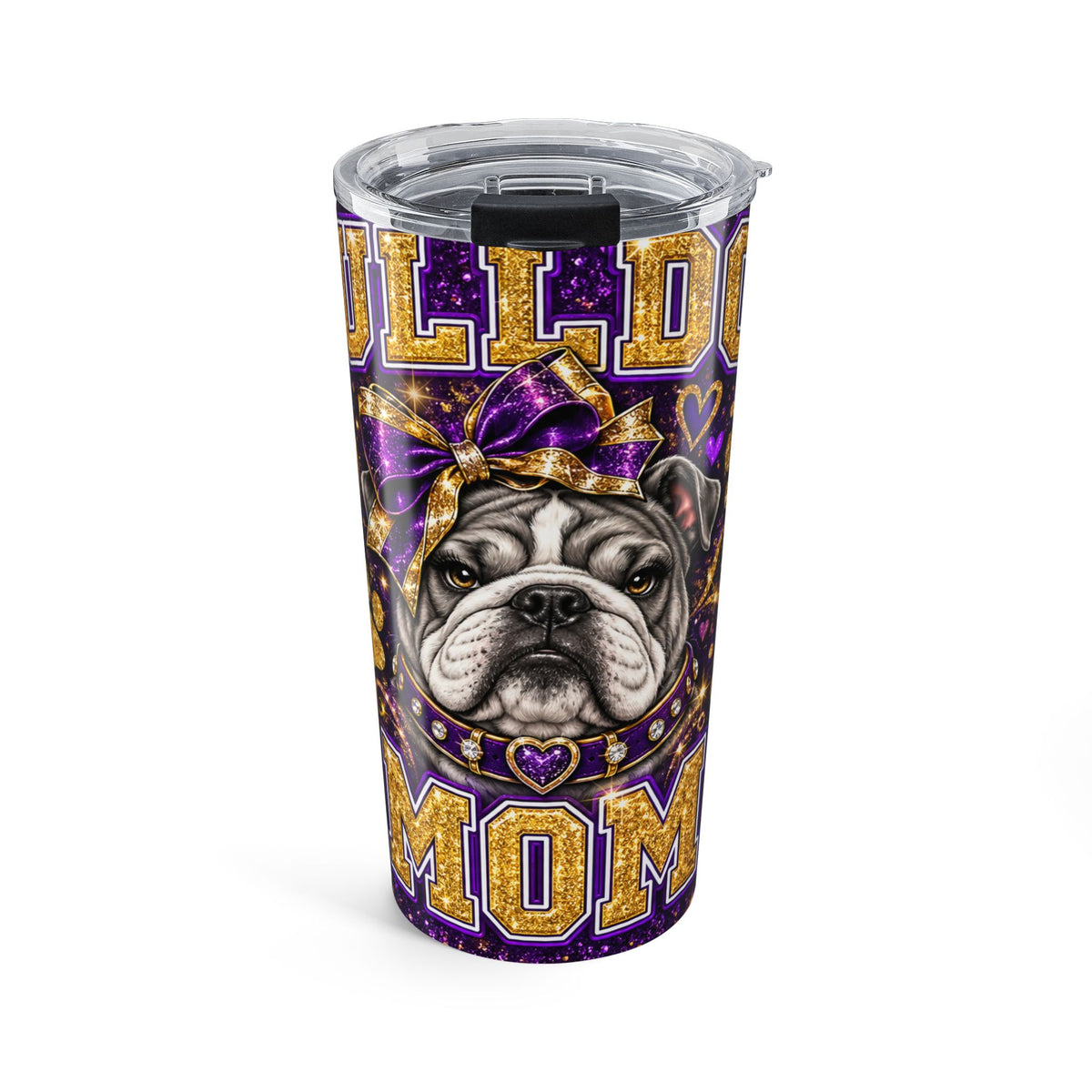 Purple & Gold Bulldog Mom Tumbler | 20 oz