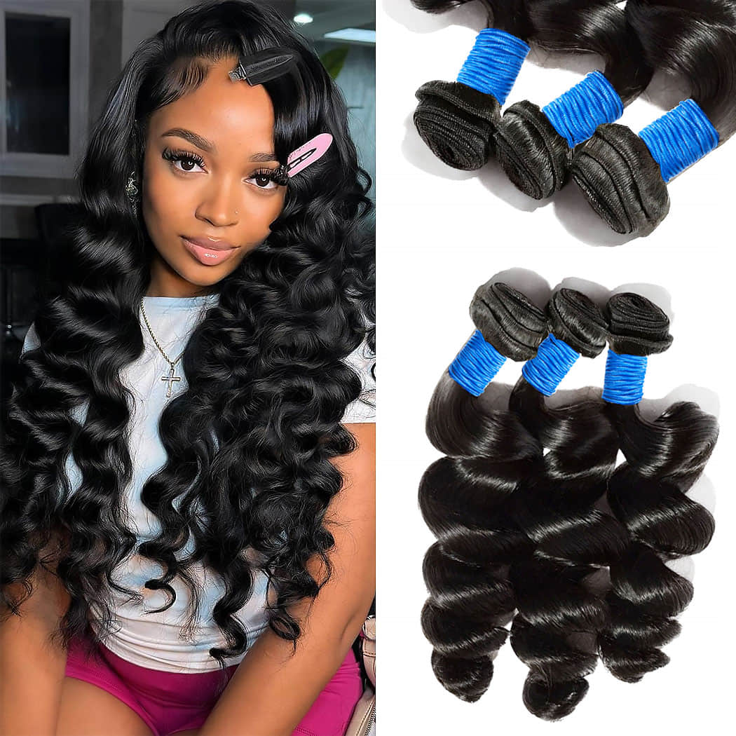 Loose Wave Virgin Brazilian Hair Bundles Healthy Shine & Ends Natural Color 14-30 Inch - Stariahair