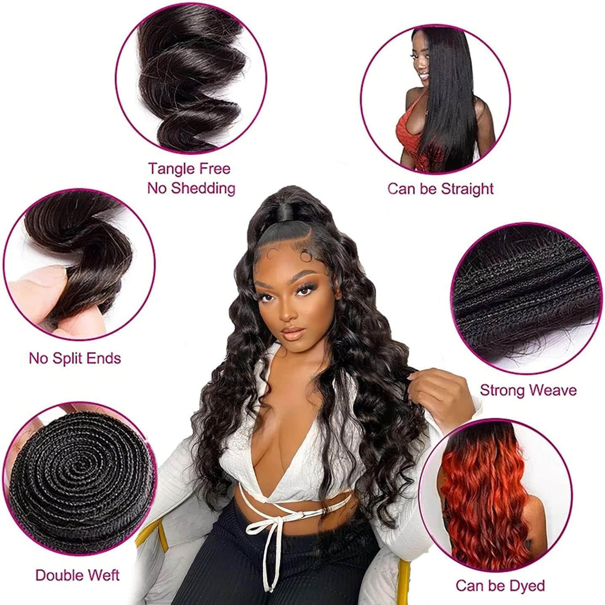 Loose Wave Virgin Brazilian Hair Bundles Healthy Shine & Ends Natural Color 14-30 Inch - Stariahair