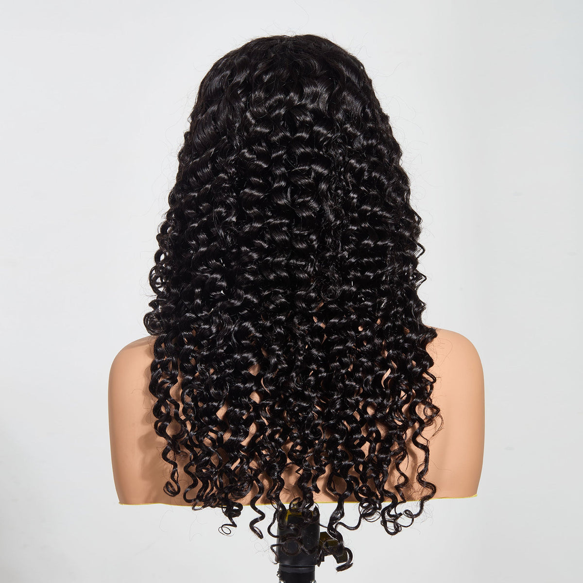 StariaHair 13"x4" Deep Wave 150% Transparent Lace Frontal Wig #1B