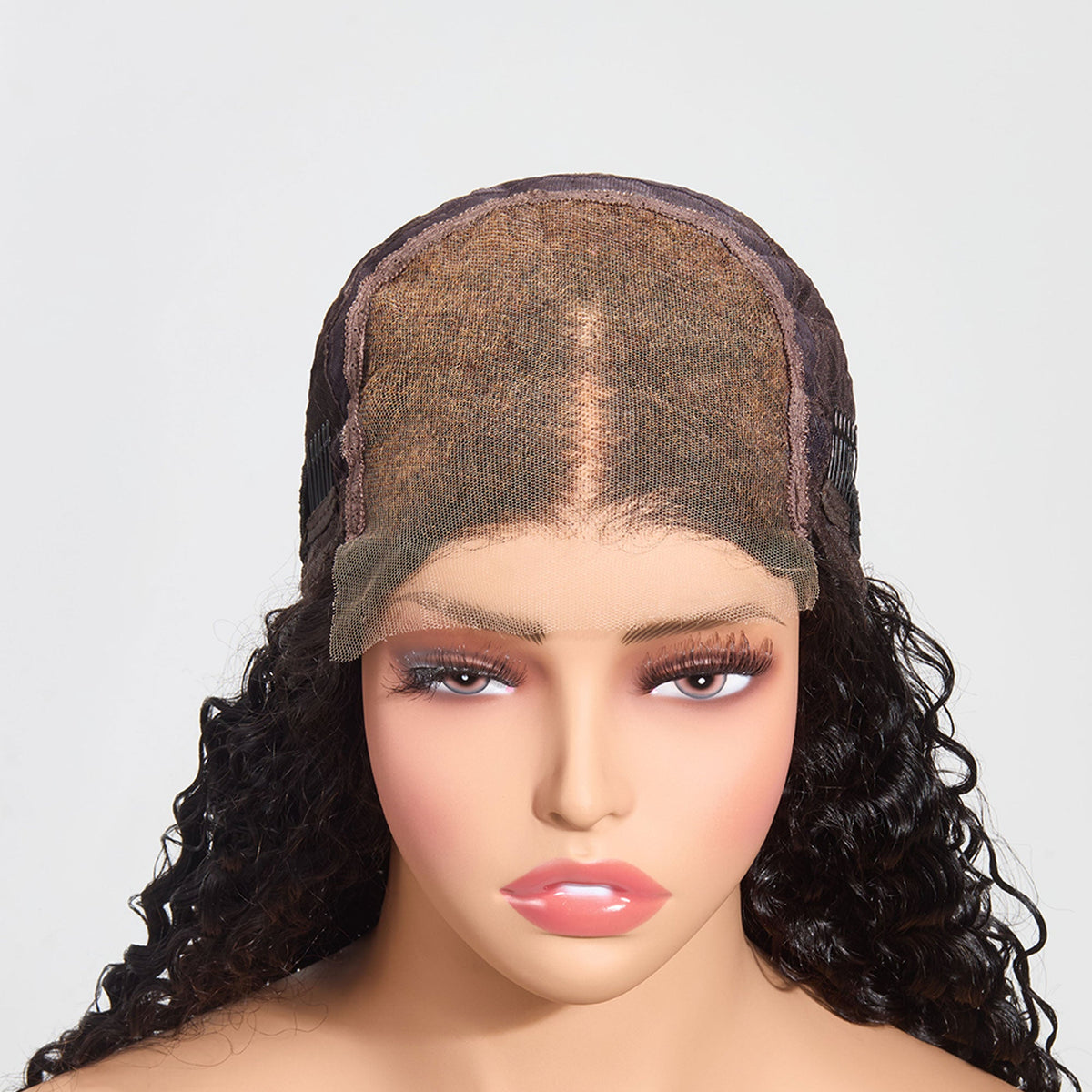 StariaHair 5"x5" Water Wave Transparent Glueless Lace Closure Wig #1B