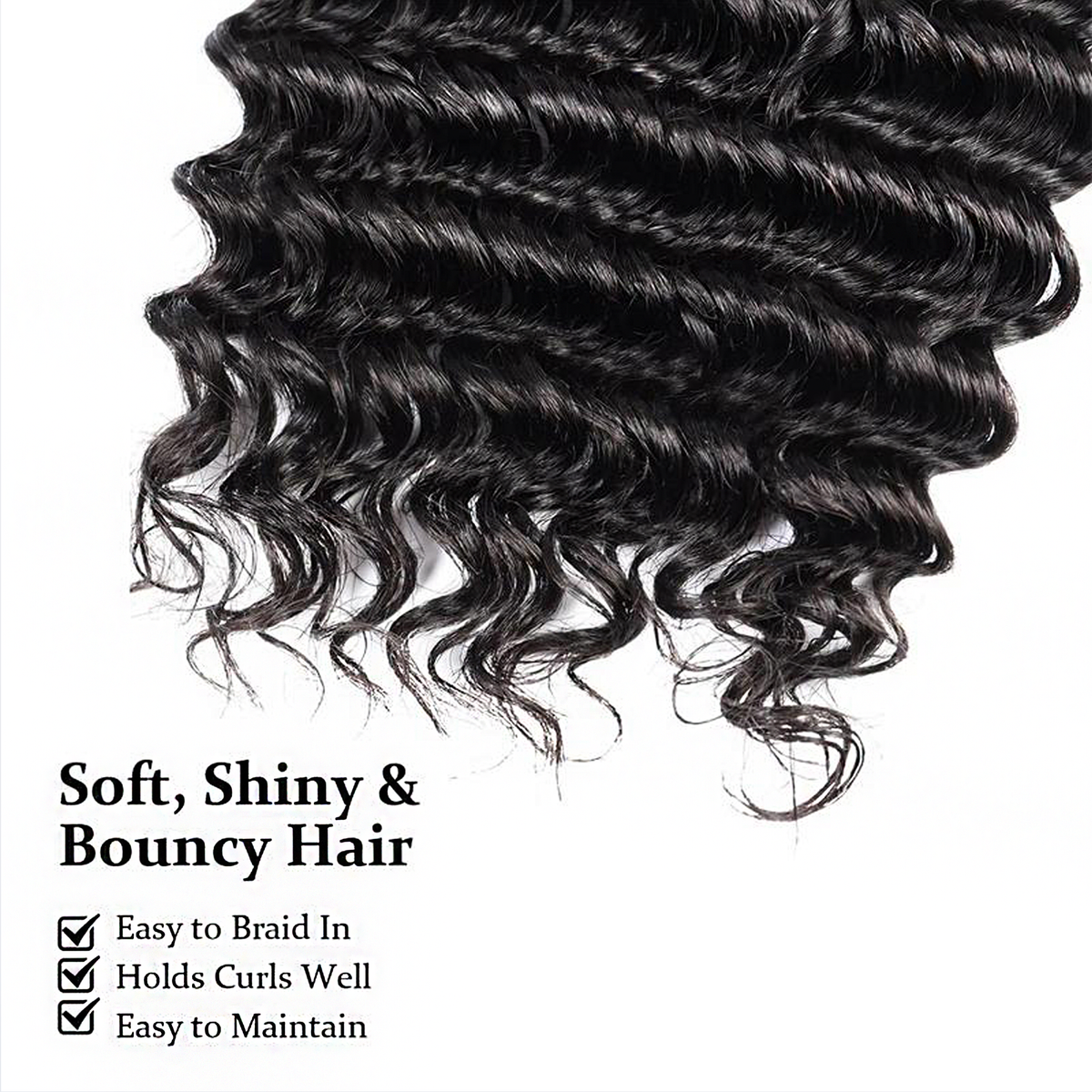 Della Rose Luxe | Deep Wave Braiding Hair · Natural Black