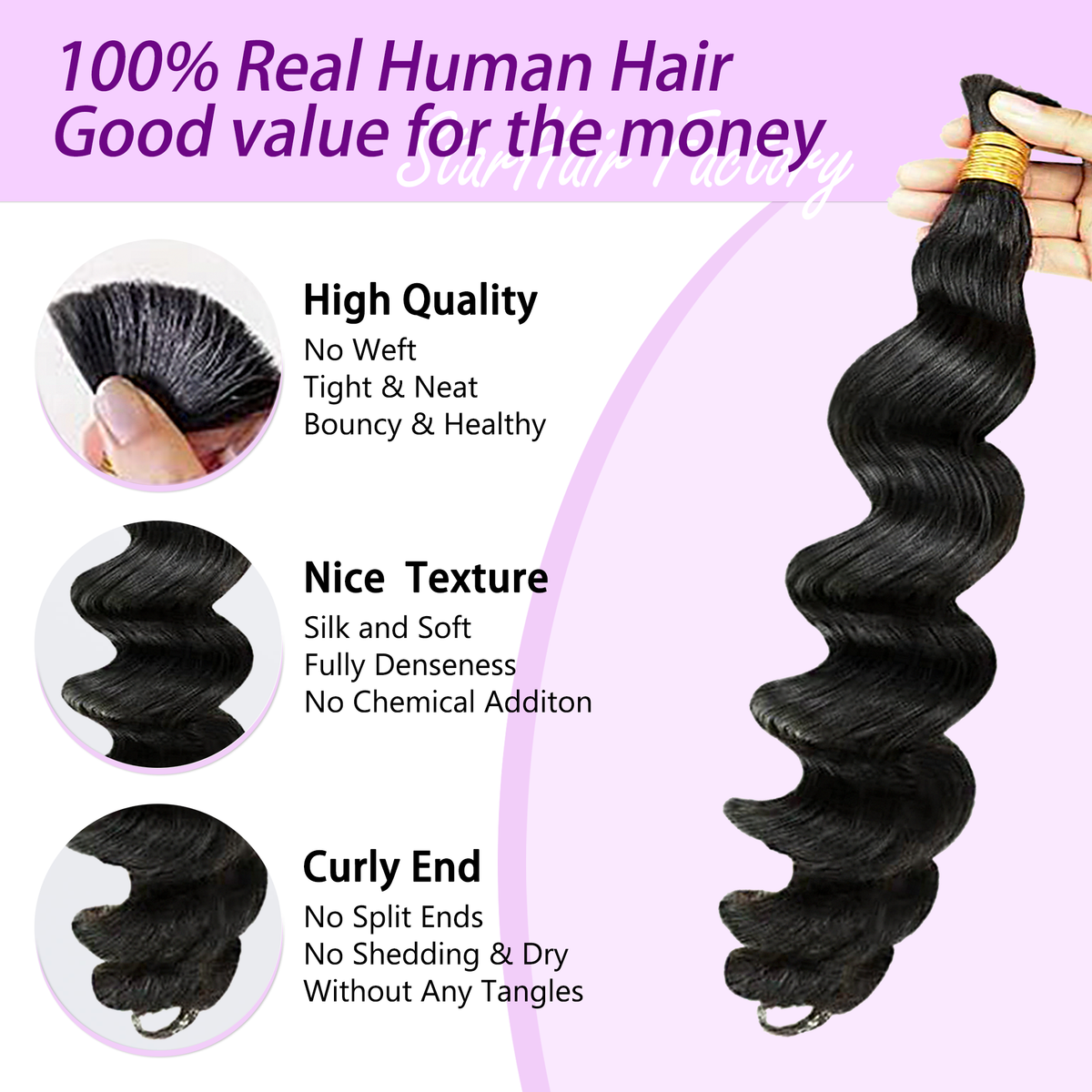 Della Rose Luxe | Loose Wave Braiding Hair · Natural Black