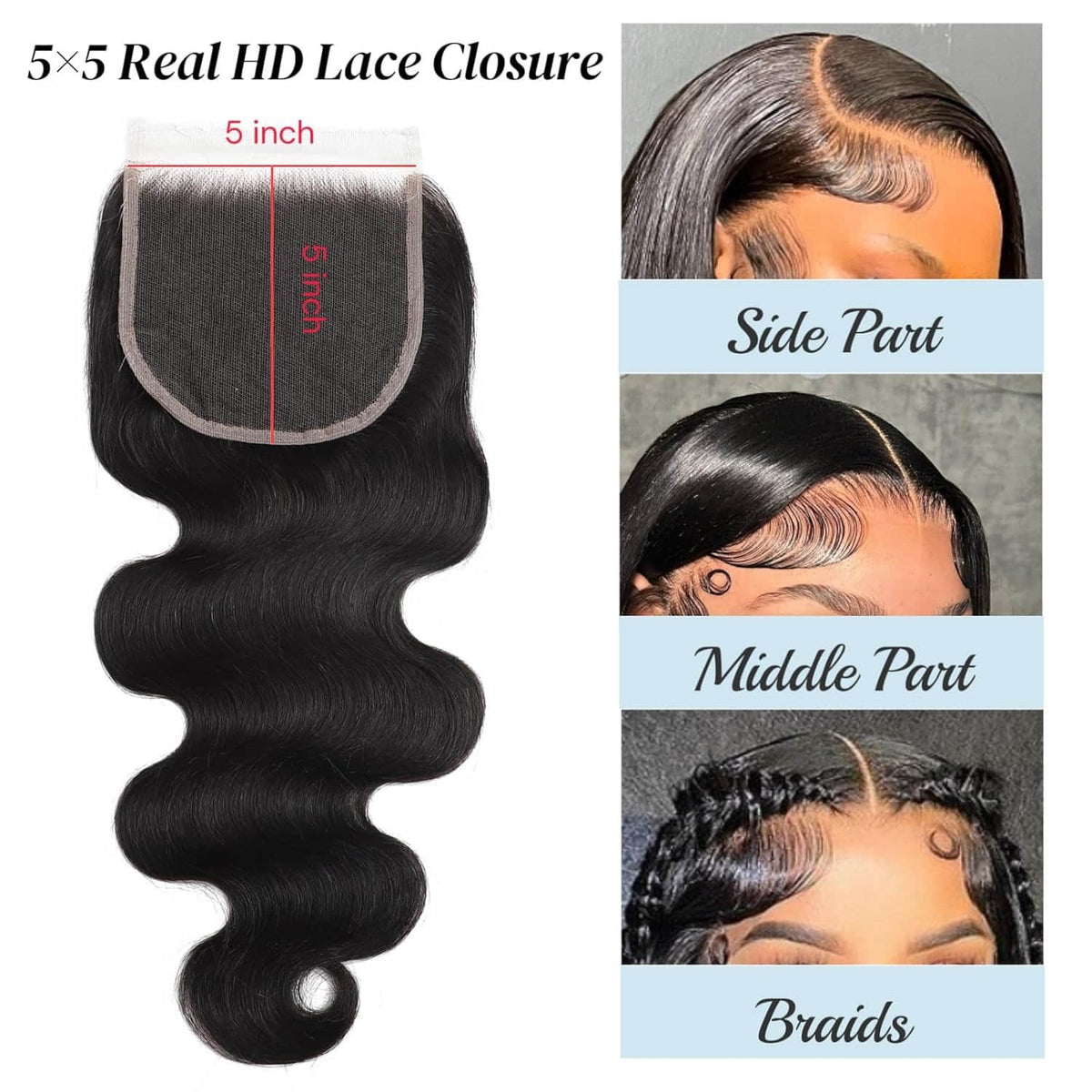 Della Rose Luxe | Body Wave 5×5 HD Lace Closure