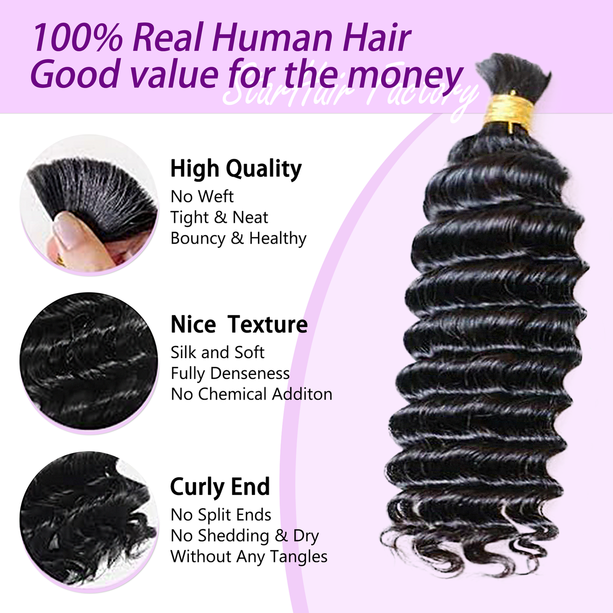 Della Rose Luxe | Deep Wave Braiding Hair · Natural Black