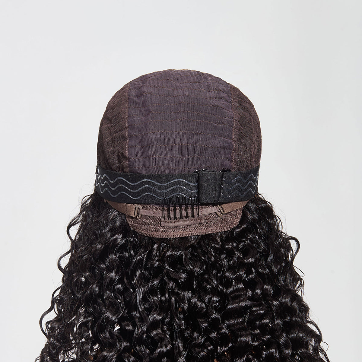StariaHair 5"x5" Water Wave Transparent Glueless Lace Closure Wig #1B