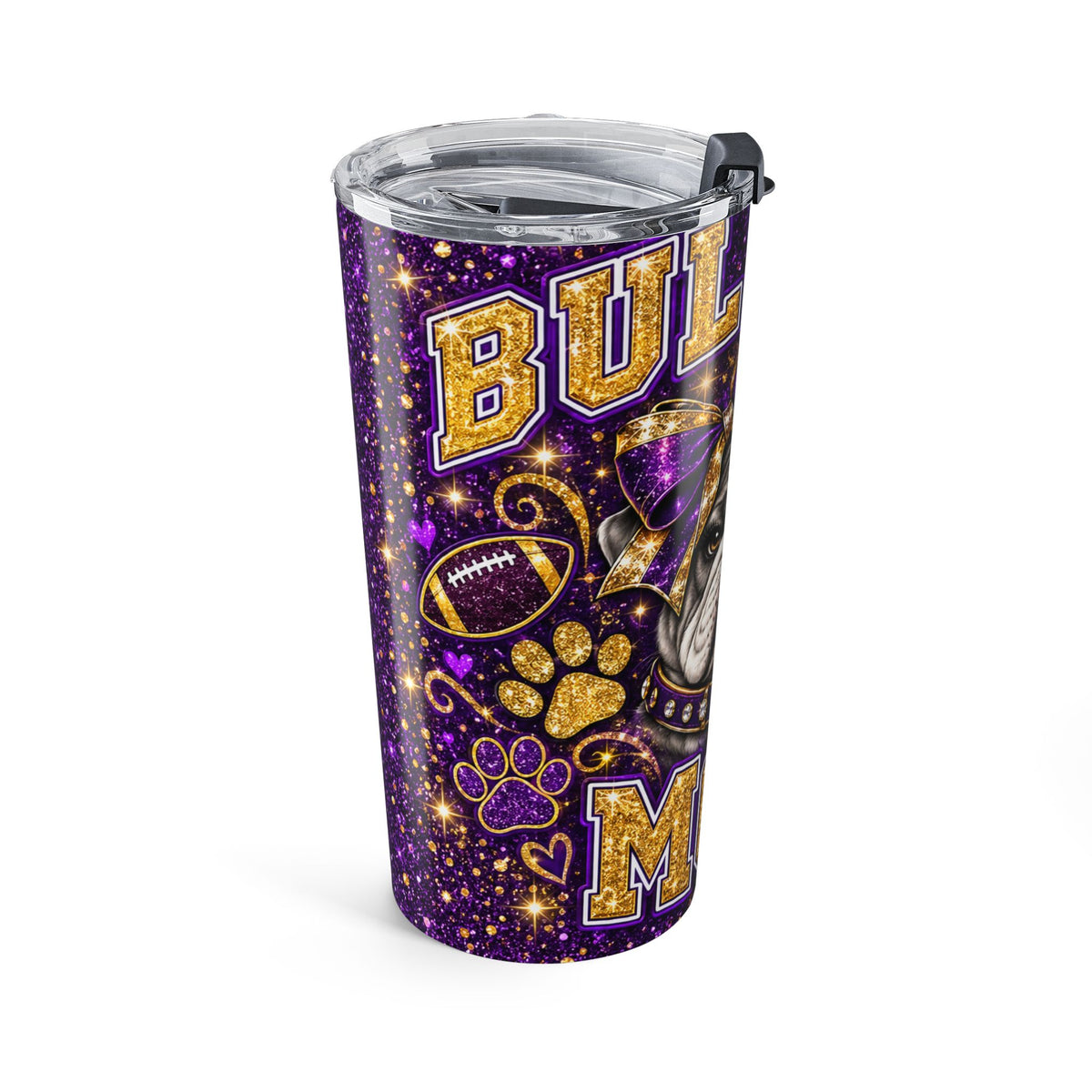 Purple & Gold Bulldog Mom Tumbler | 20 oz