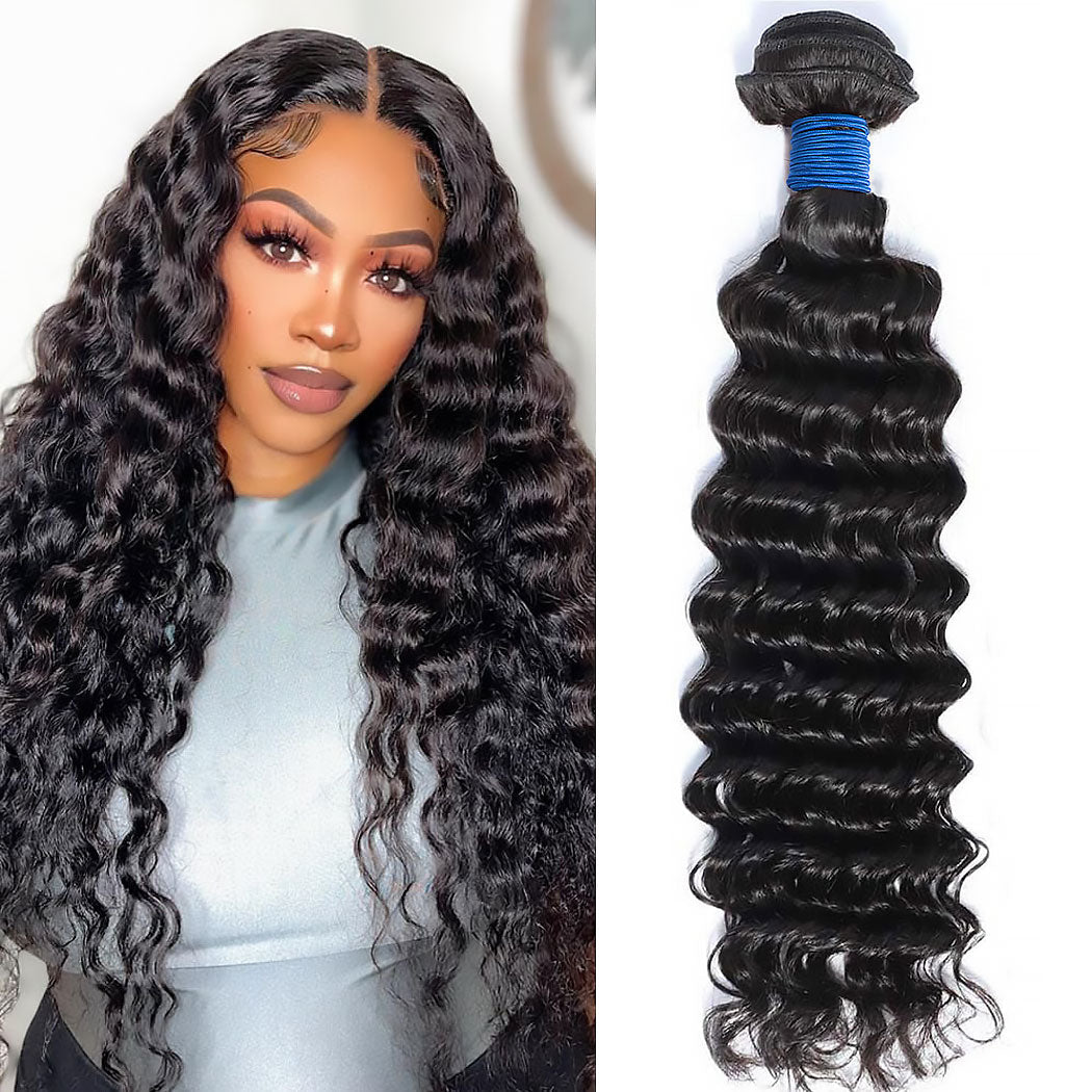 Deep Wave Brazilian Virgin Hair Bundles Natural Movement Natural Color 10-30 Inch - Stariahair