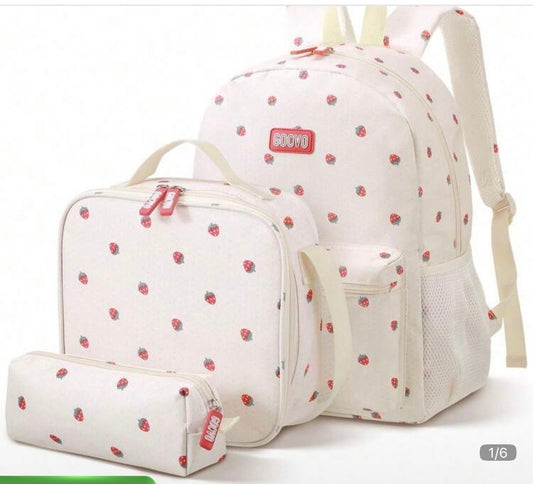 3-In-1 Kids Backpack set includes Lunch box bag And Pencil case includes headphones free💕