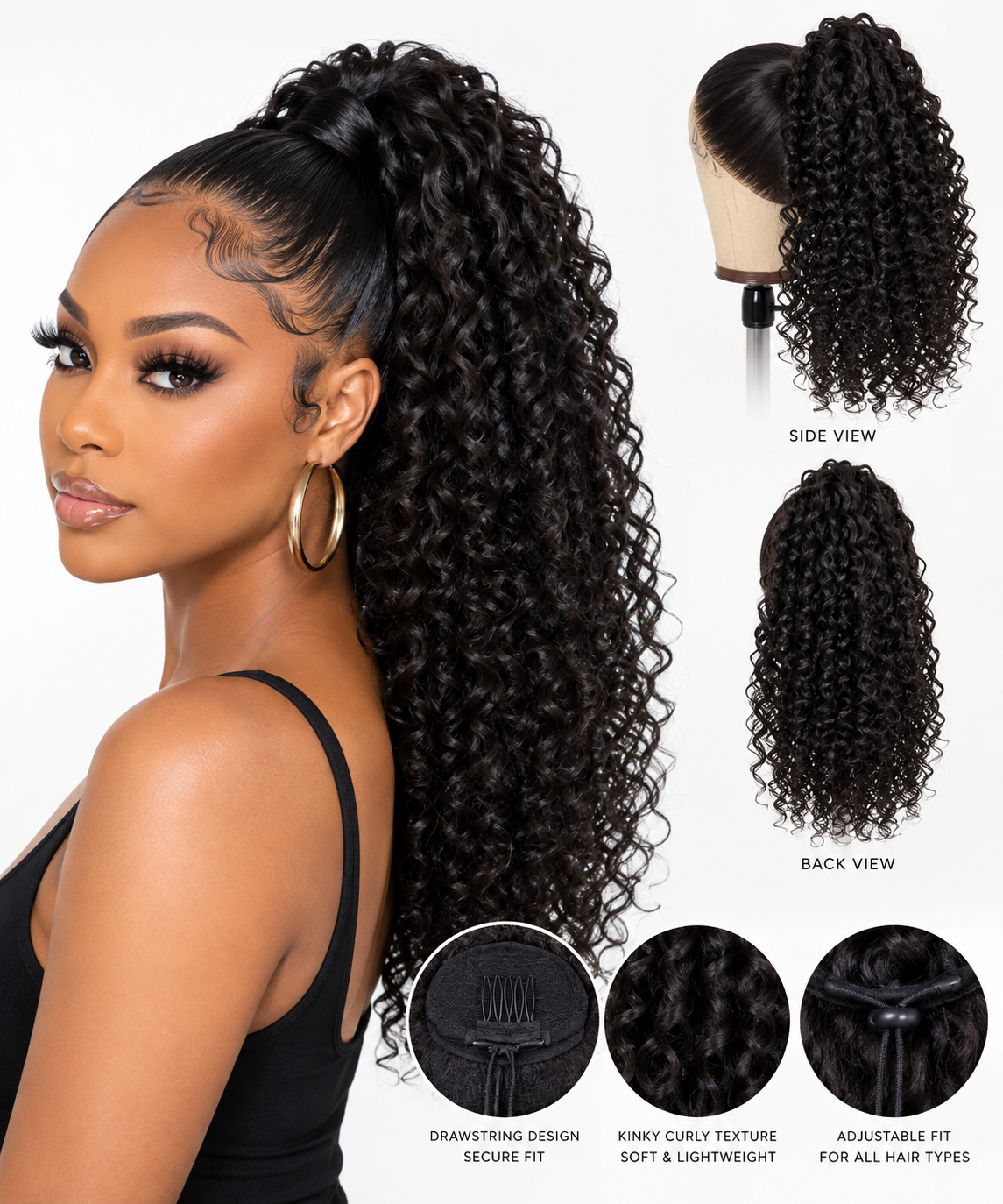Kinky Curly Drawstring Ponytail 🌹