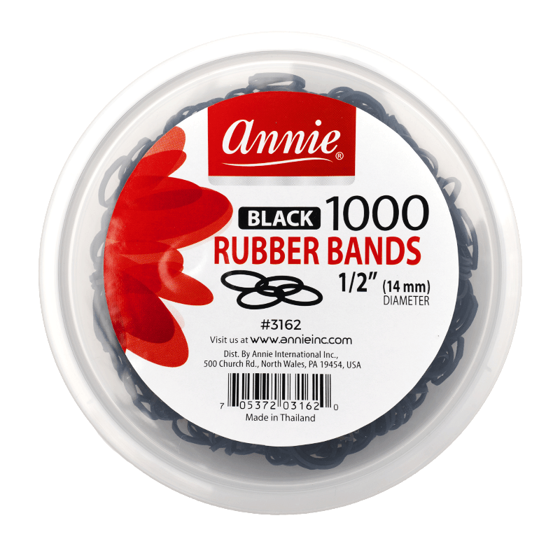 Annie Black Rubber Bands – 1,000 Count