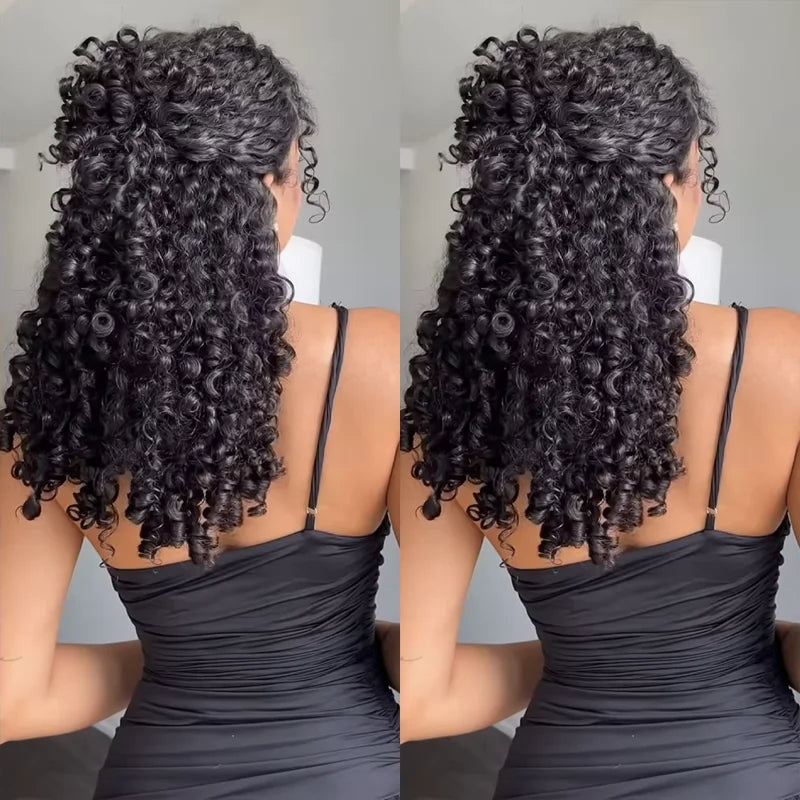 3-in-1 Human Hair Half Wig | Burmese & Kinky Curly
