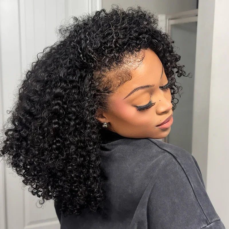 3-in-1 Human Hair Half Wig | Burmese & Kinky Curly