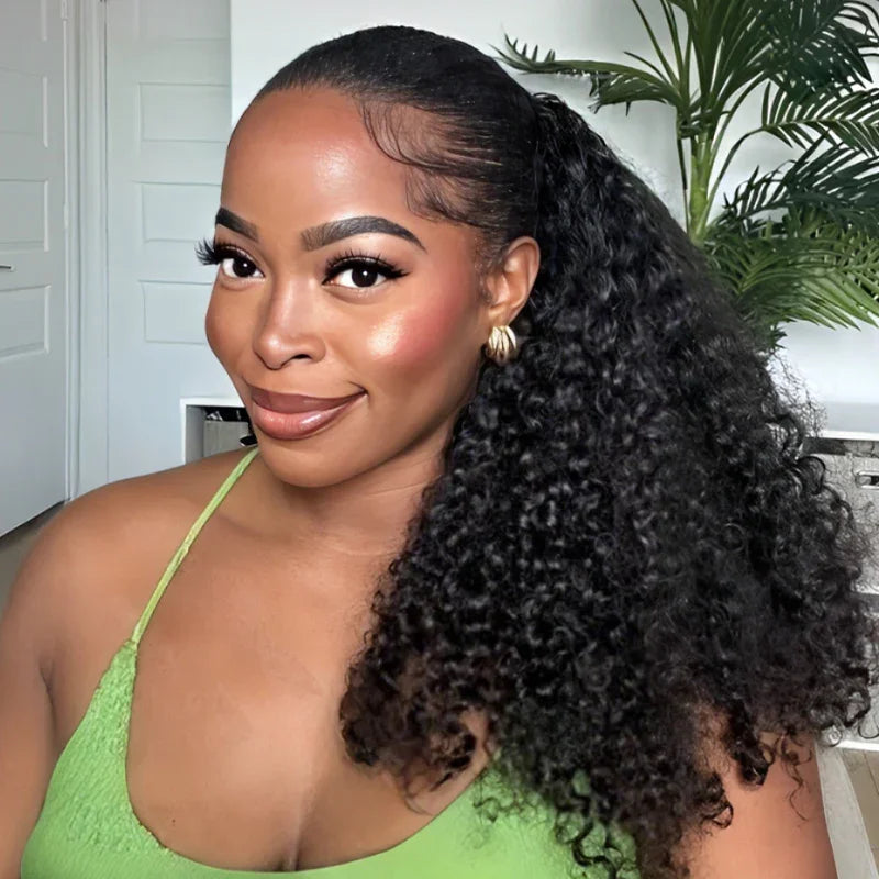 3-in-1 Human Hair Half Wig | Burmese & Kinky Curly