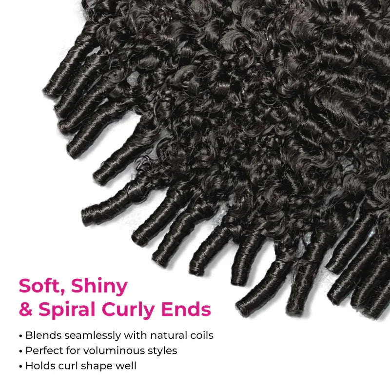 3-in-1 Human Hair Half Wig | Burmese & Kinky Curly