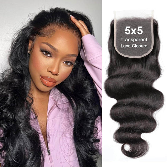 Della Rose Luxe | Body Wave 5×5 Transparent Lace Closure
