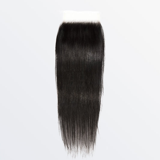 Reference image of a straight 4×4 lace closure; final supplier item may differ