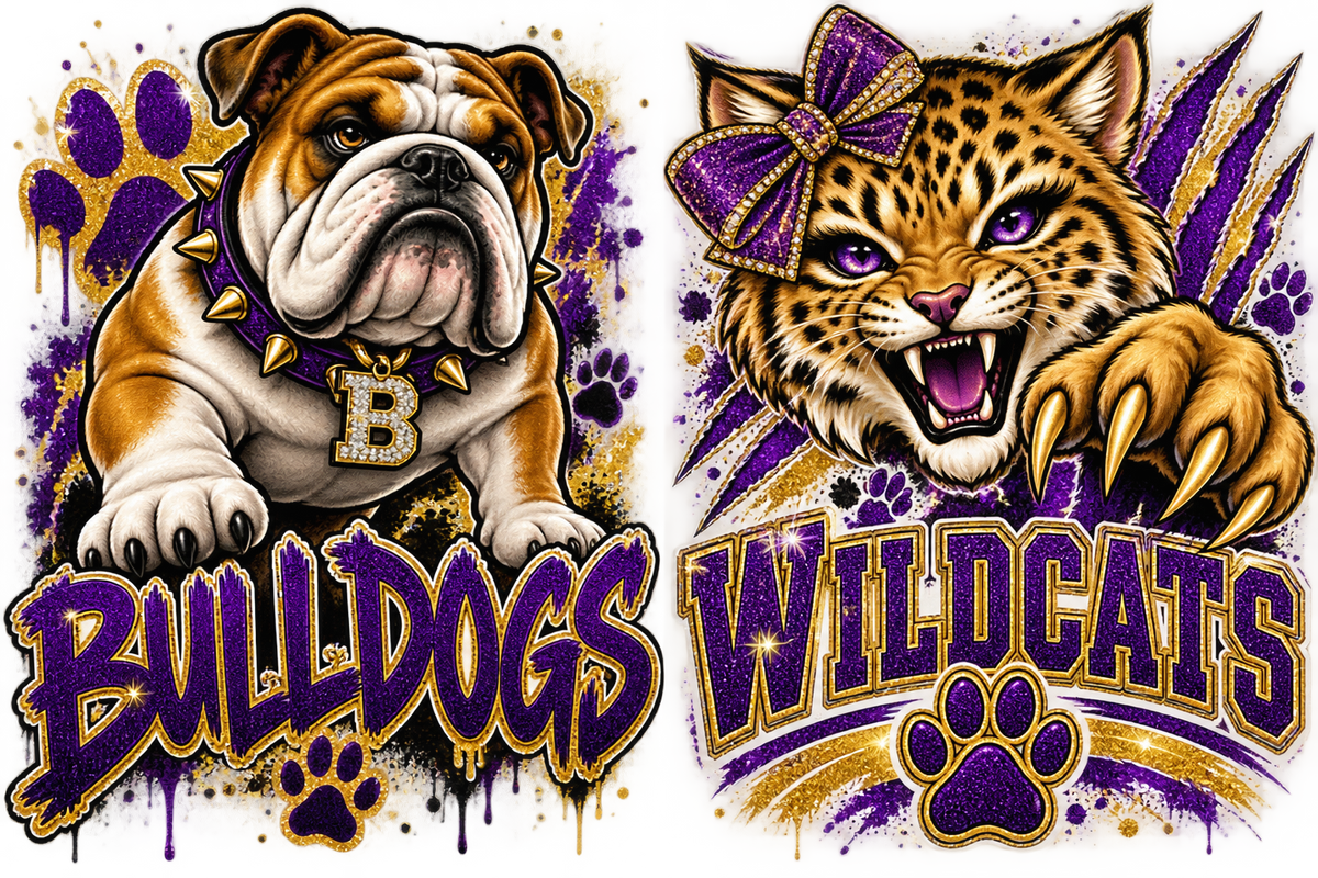 Bulldogs and Wildcats artwork previews