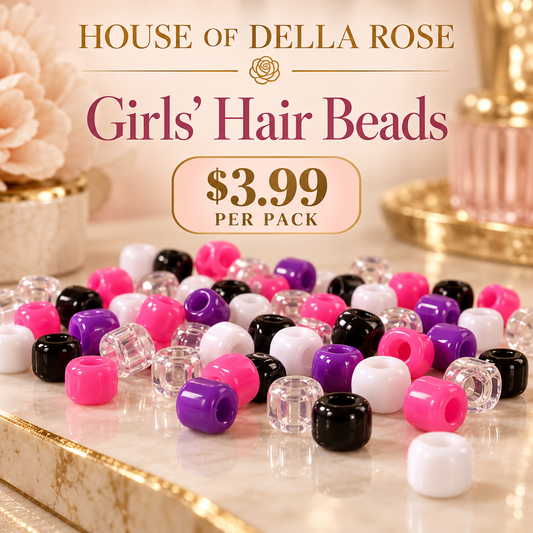 Girls’ hair beads promotional illustration — $3.99 per pack.