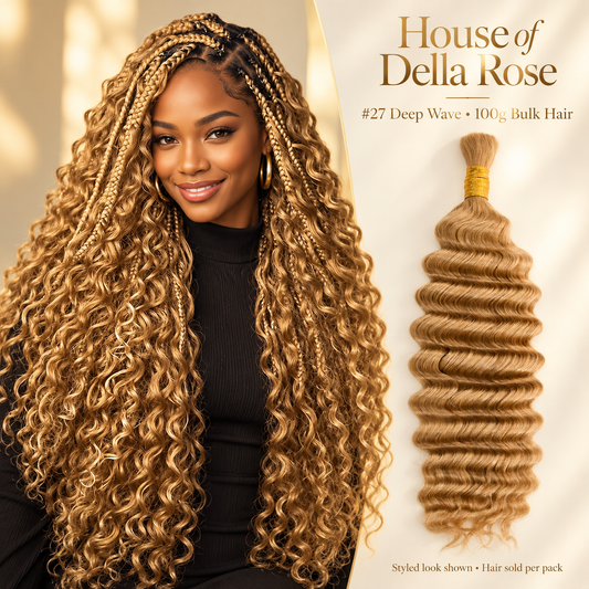 #27 honey blonde deep wave bulk hair with boho braid styling inspiration