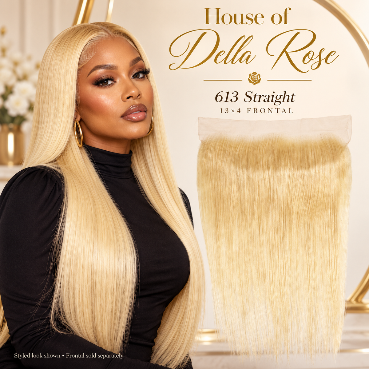 613 Blonde Straight 13×4 Transparent Lace Frontal styled look and product presentation