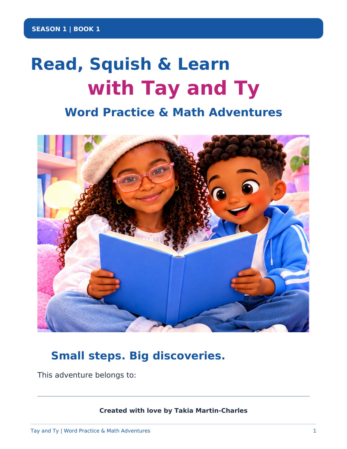 Tay and Ty Season 1 Book 1 digital workbook cover