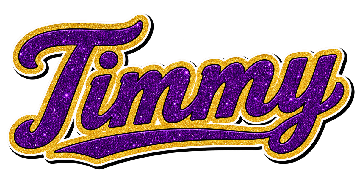 Timmy — printed glitter-effect DTF transfer